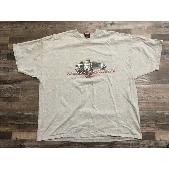 Harley Davidson Motorcycles 2001 Mens 3XL Gray Double Sided Tee Shirt - Picture 1 of 6